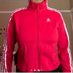 Hot pink Adidas tracksuit